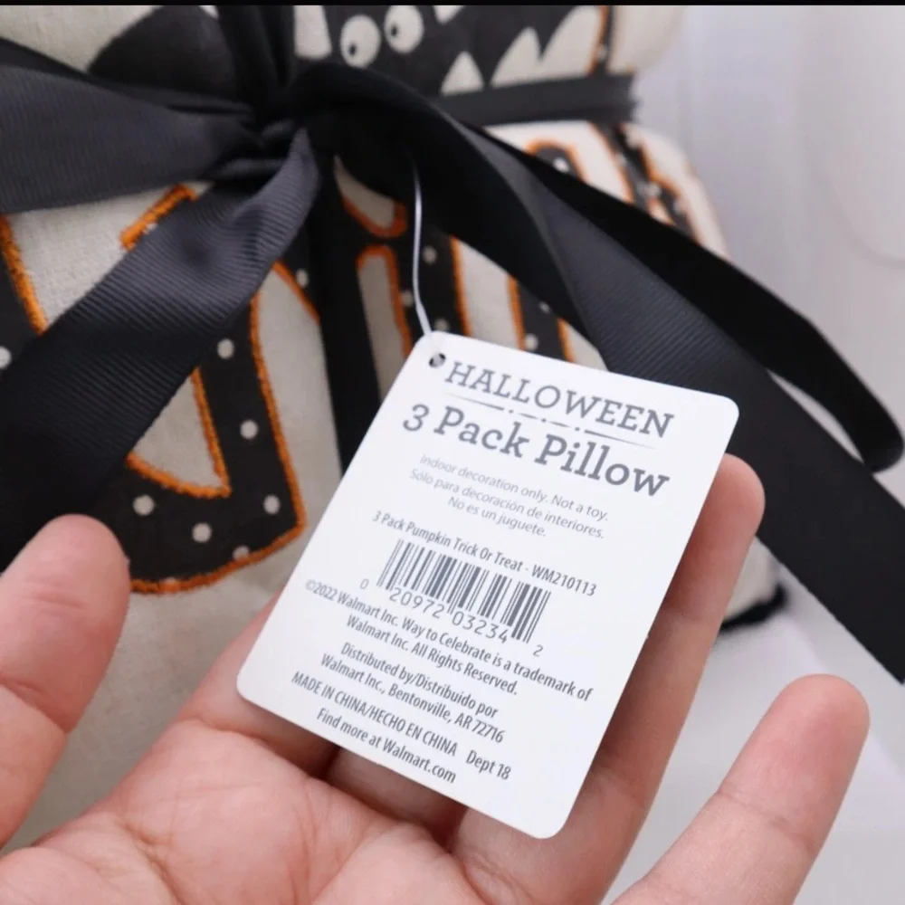 EXCHANGE Halloween Pillow Set - Black, White, and Orange